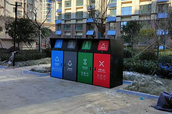 四分類垃圾桶罩，垃圾分類亭