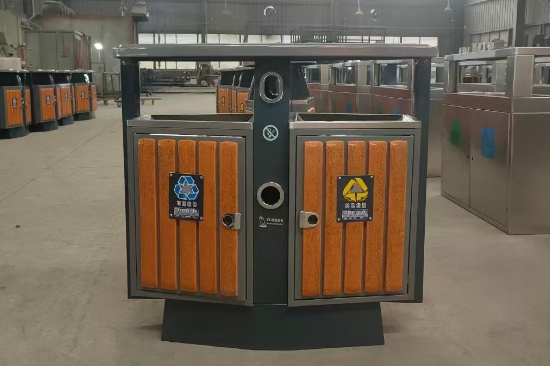 鋼木分類垃圾桶